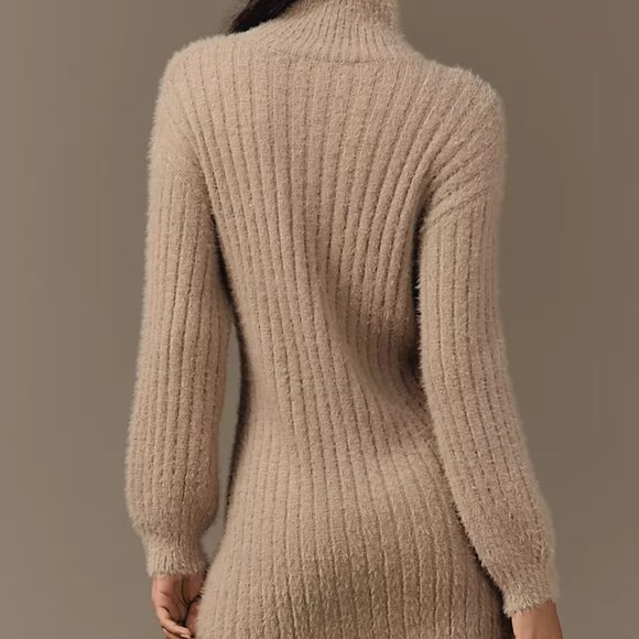 Flat White Turtleneck Sweater Dress - Picture 2 of 3